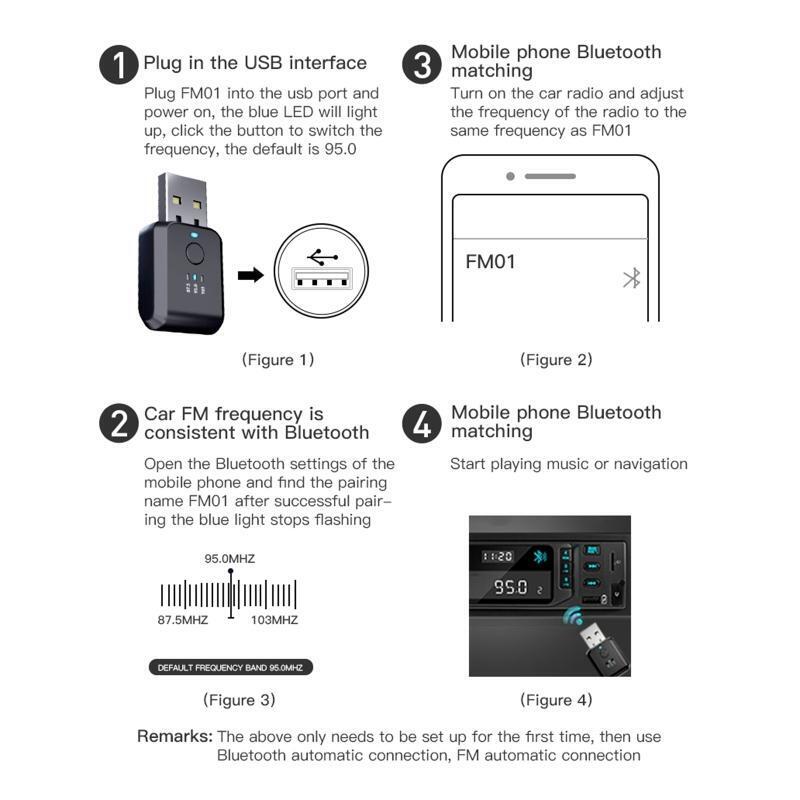Car Wireless FM Transmitter Bluetooth-compatible 5.1 Radio Modulator Noise Free