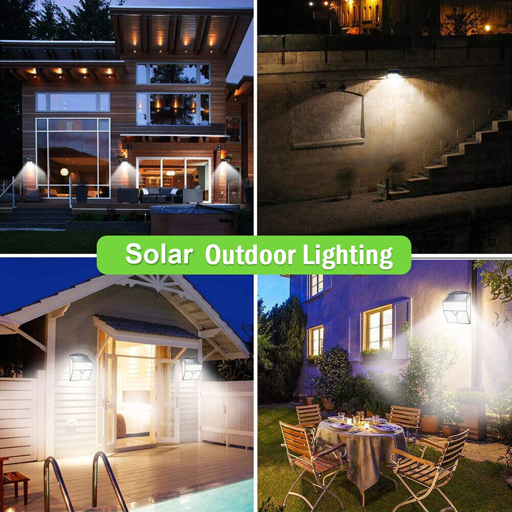 318 LED Solar Powered Lights Outdoor Wall PIR Motion Sensor Lamp (Single)