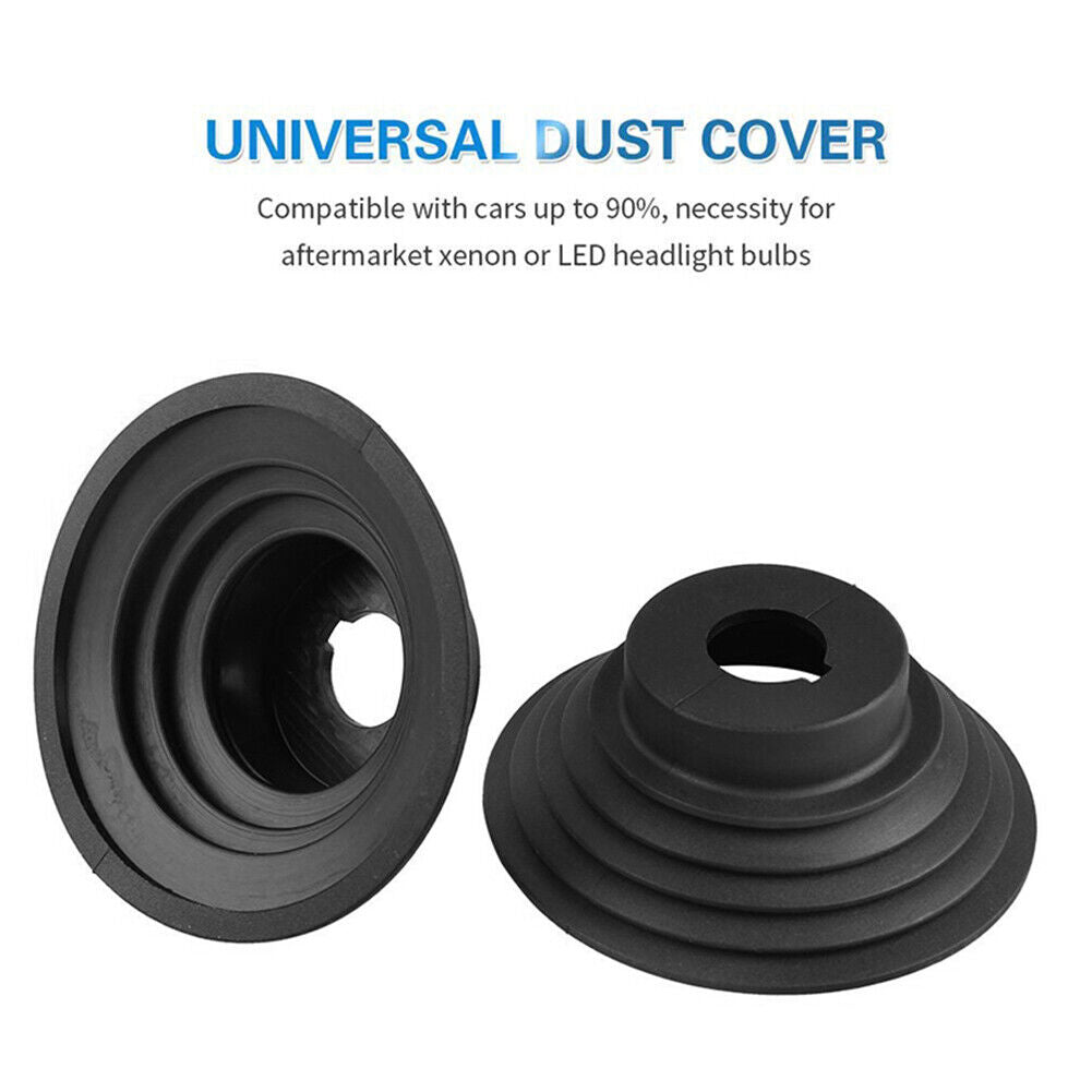 2x Universal Car Headlight Rubber Dust Cover Headlamp Bulb Dustproof Covers