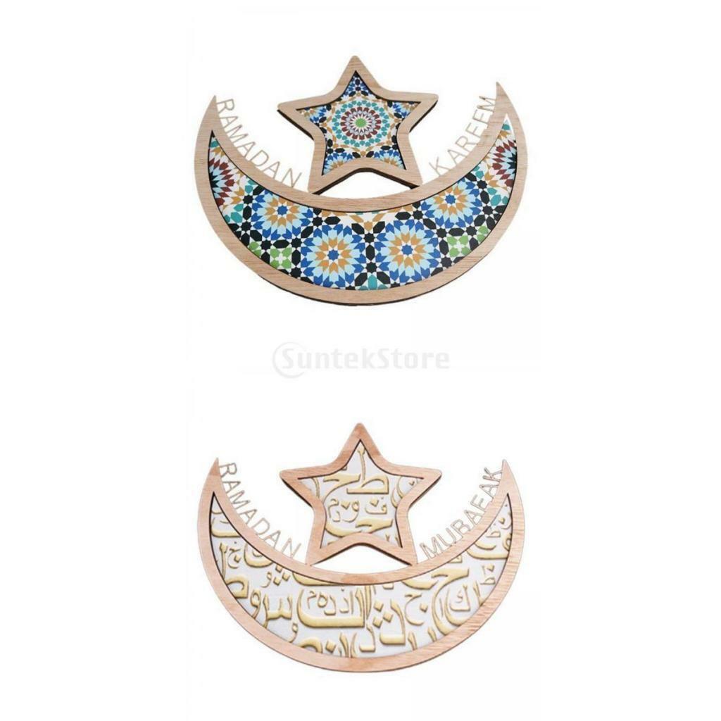 2 Pieces Ramadan moon and  Shape Food Tray Dessert Pastry Party Serving Tray