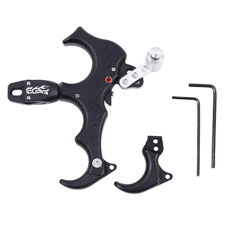 3 Finger Compound Bow Archery Release Aid Hunting Thumb Caliper Trigger Handheld