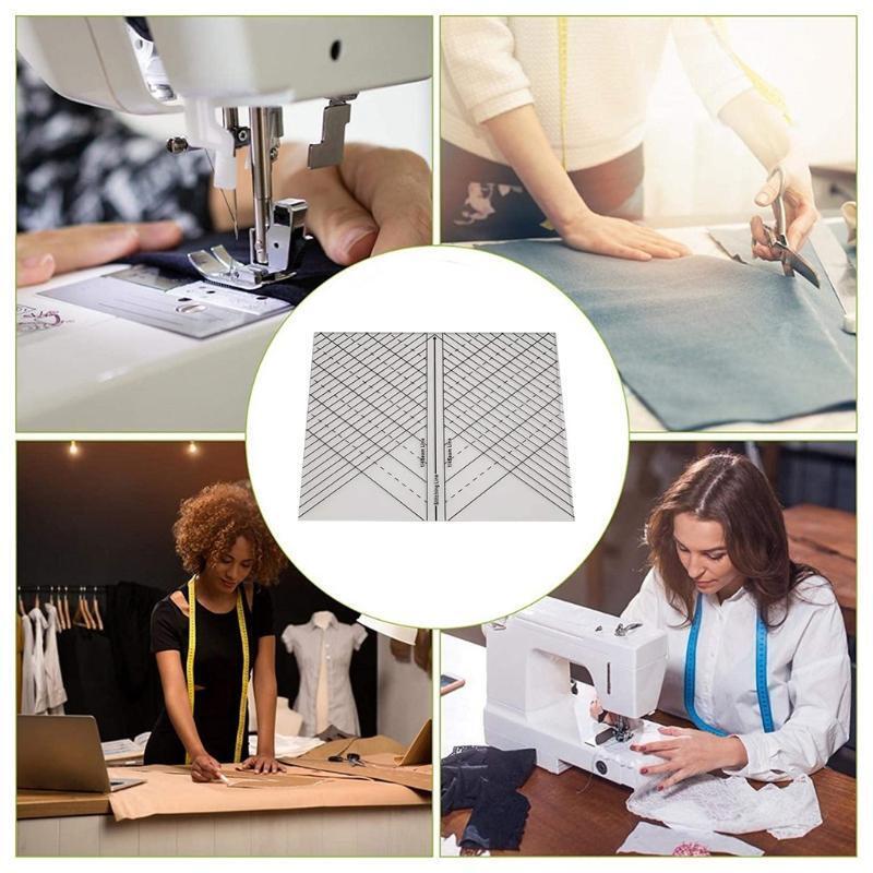 Multifunctional Sew Straight Ruler Quilting Stencil with Clearly Stiching Lines