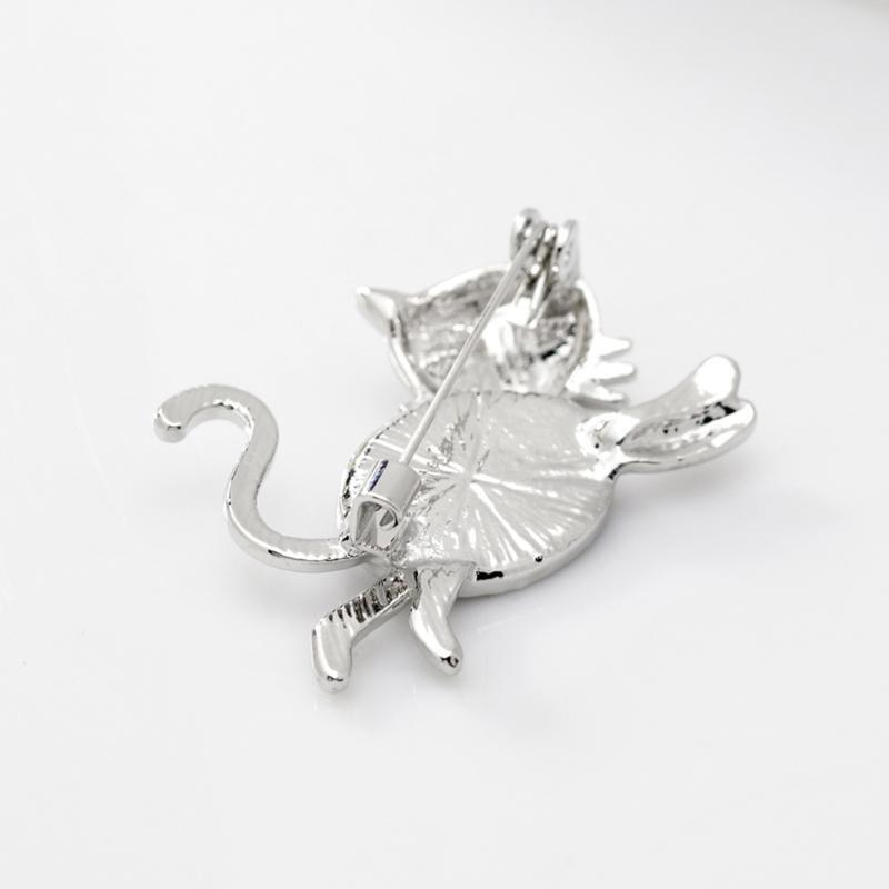 Cute Cat Shell Cartoon Brooch Collar Pin Corsage Animal Badges Dress Accessories