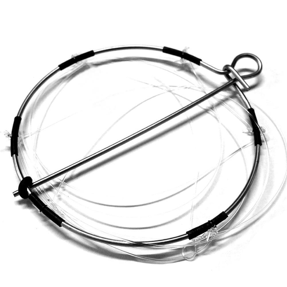 10pcs 6-Ring Portable Fishing Shrimp Crab Cast Trap Catch Crabs Tool Set