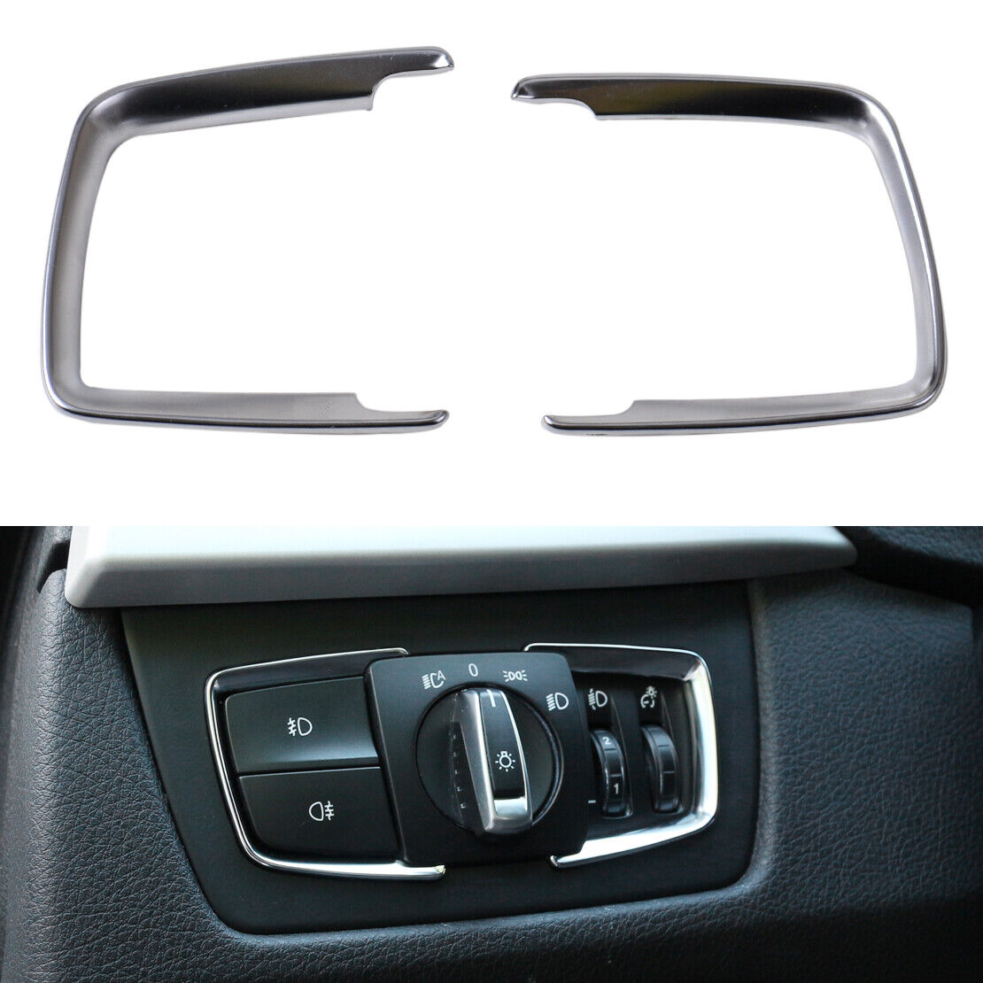 Chrome Headlight Switch Trim Cover fit for BMW F30 F31 F32 3 4 Series F15 X5 Li