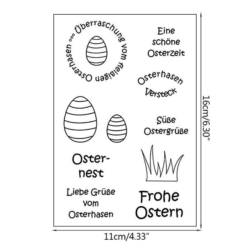 Frohe Ostern DIY Silicone Clear Stamp Cling Seal Scrapbook Embossing Album Decor