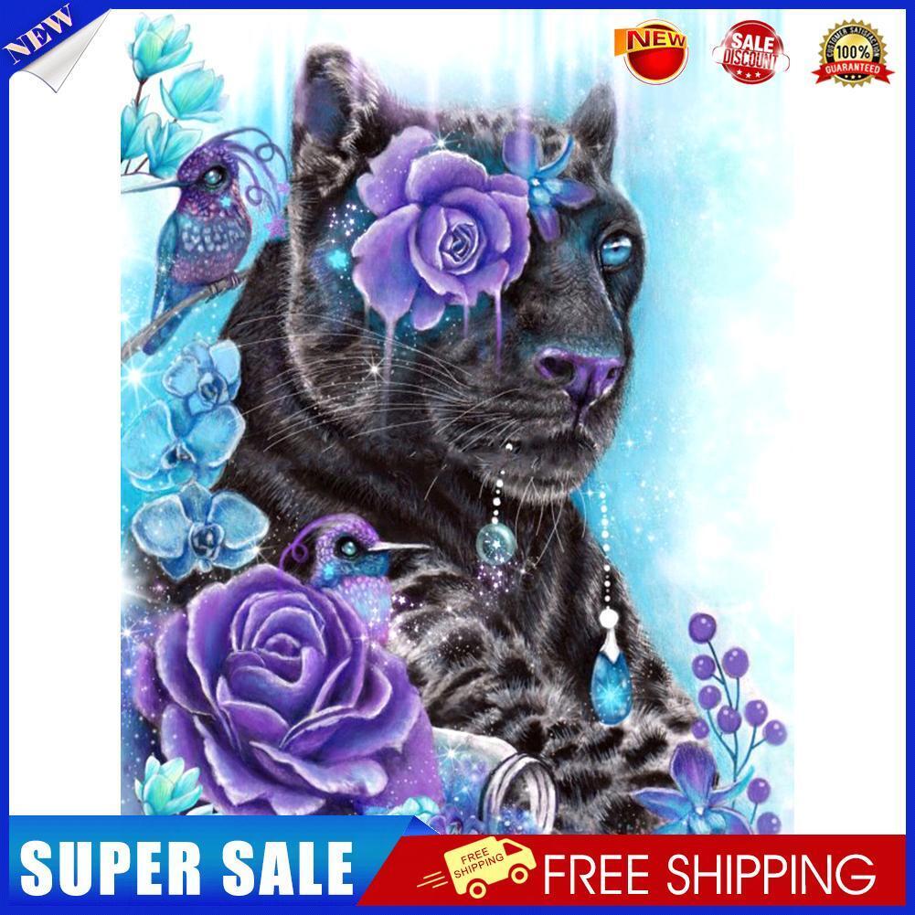 Oil Paint By Numbers Picture DIY Painting Tiger in Flower Art Painting Kit
