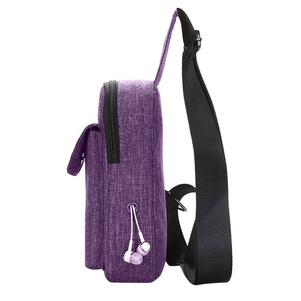Men/Women Canvas Chest Packs Casual Crossbody Shoulder Sling Bag(Purple)