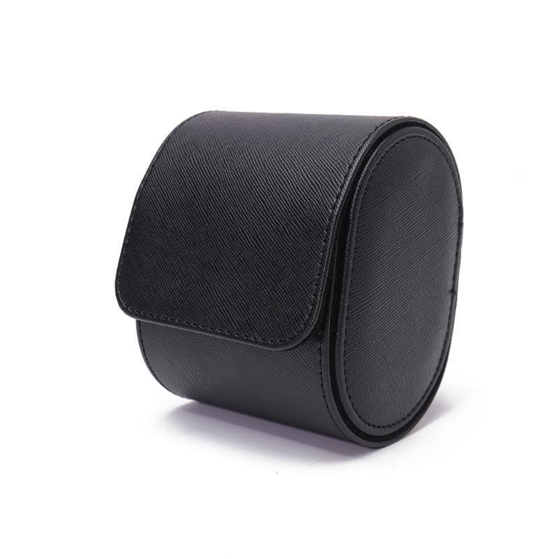 Watch Box Single Slot leathery Travel Jewelry Storage Case Organizer, Black