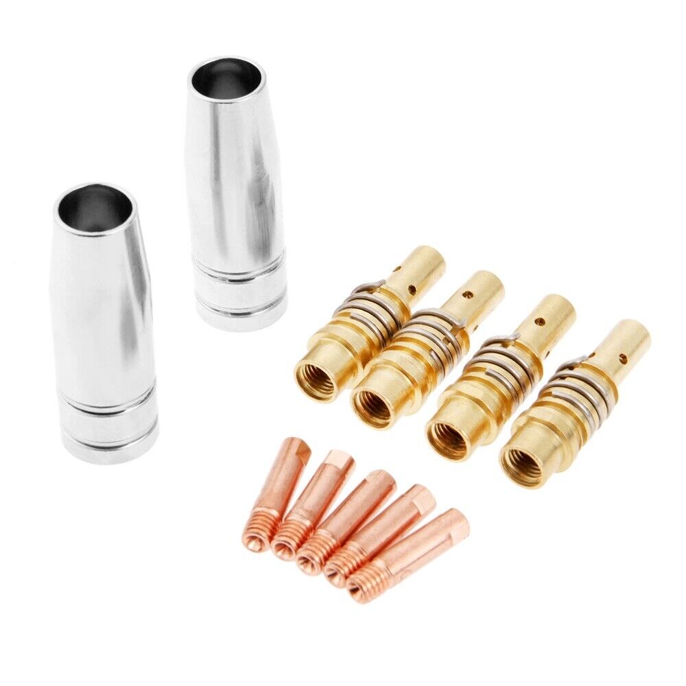 11×Contact Tip 0.8mm Tip Holder w Nozzle Kit for MB 15AK MIG MAG Welding Torch