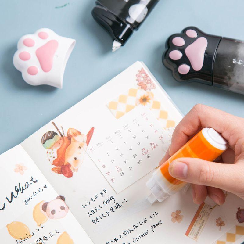 Cute Cat Paw Footprint Correction Tape Stationery Corrector Student Altered Tape