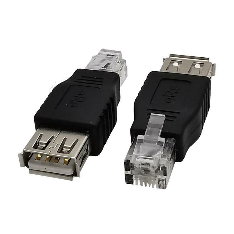 USB A Female to Ethernet RJ11 6P2C Male Adapter Connector Router Adapter