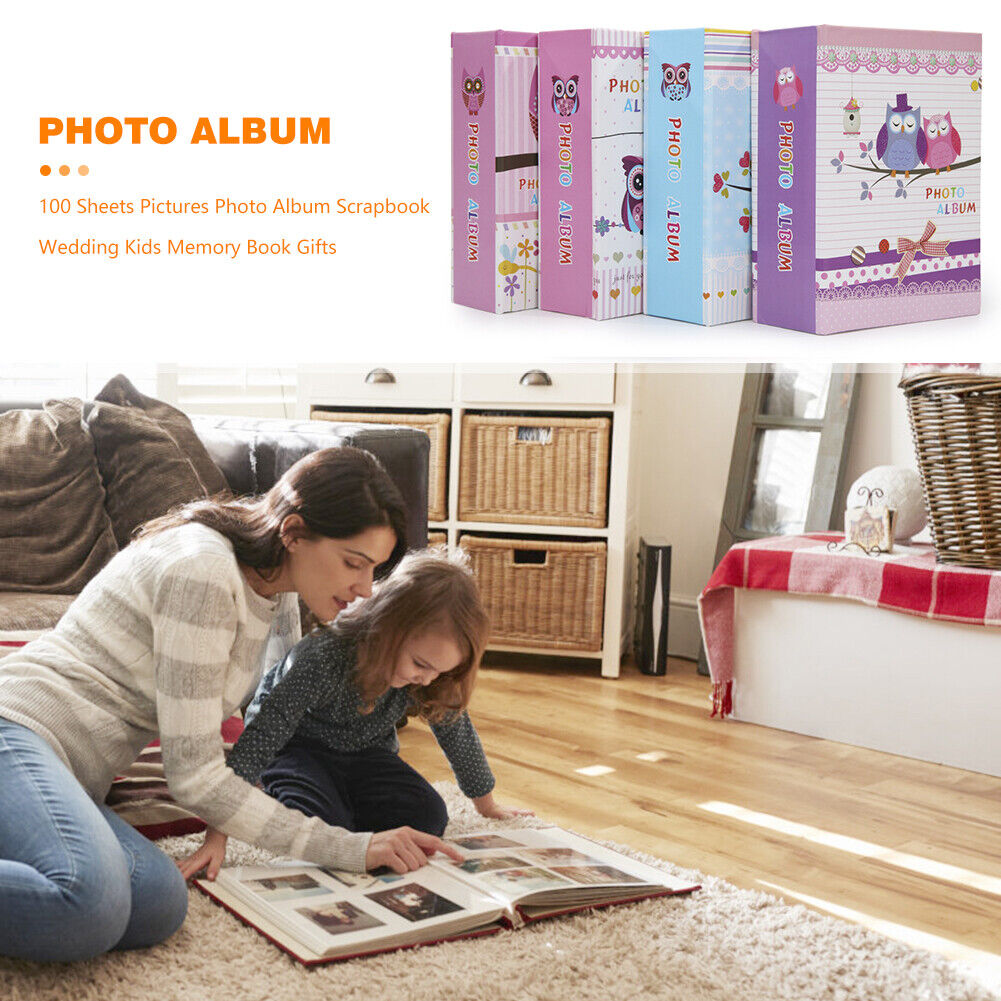 6 inch Cartoon Owl Photo Album 100 Sheets Family Pictures Storage Case Gift