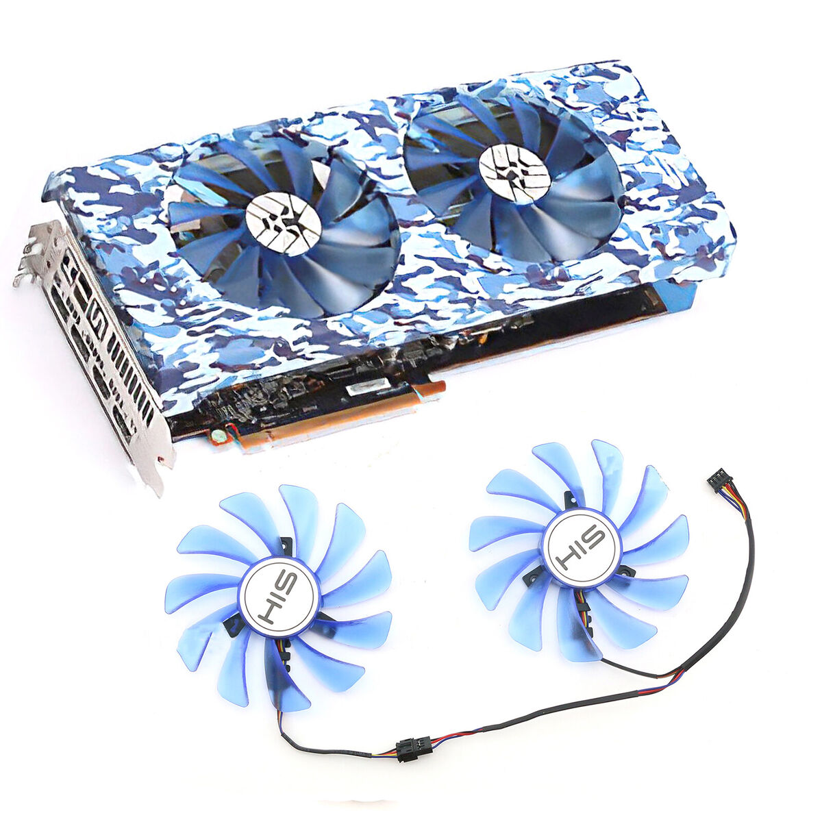 FDC10U12S9-C Cooler Fan for HIS RX5700XT 8GB Blue/Pink Army Graphics Card Fans