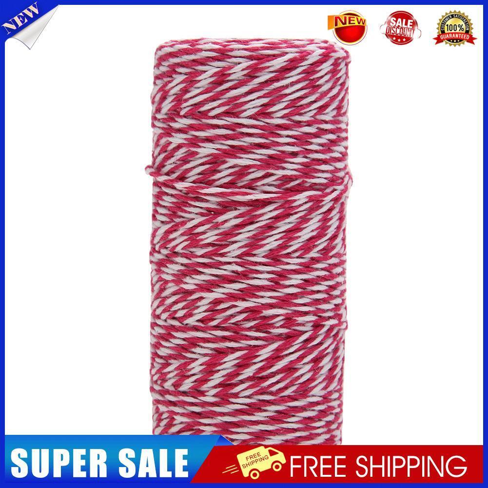 1 Roll 100 Meters 2Ply Cotton Twine DIY Weaving Handmade Craft Rope (Rose)