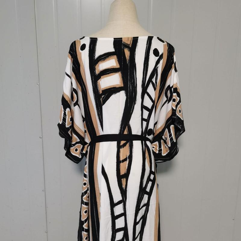 One Size Women Beach Dress Beachwear Sun Protection Clothes Print Beach Cover Up