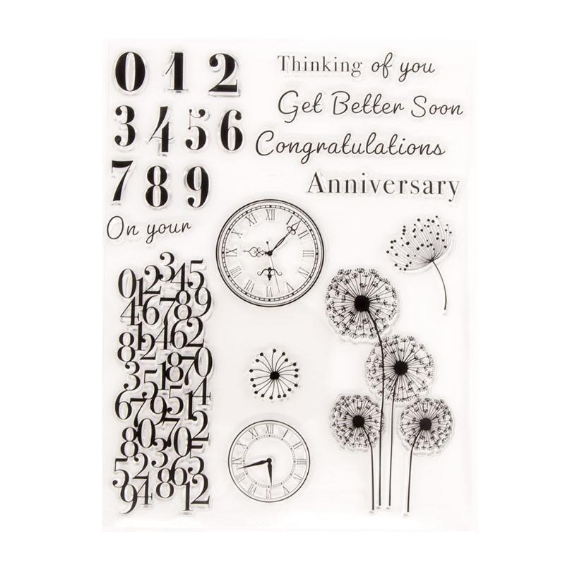 Number Clock Silicone Clear Seal Stamp DIY Scrapbooking Embossing Photo Album