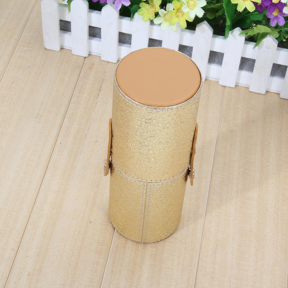Leather Cosmetic Case Storage Makeup Bags Organizer Brush Tube Holder Cup