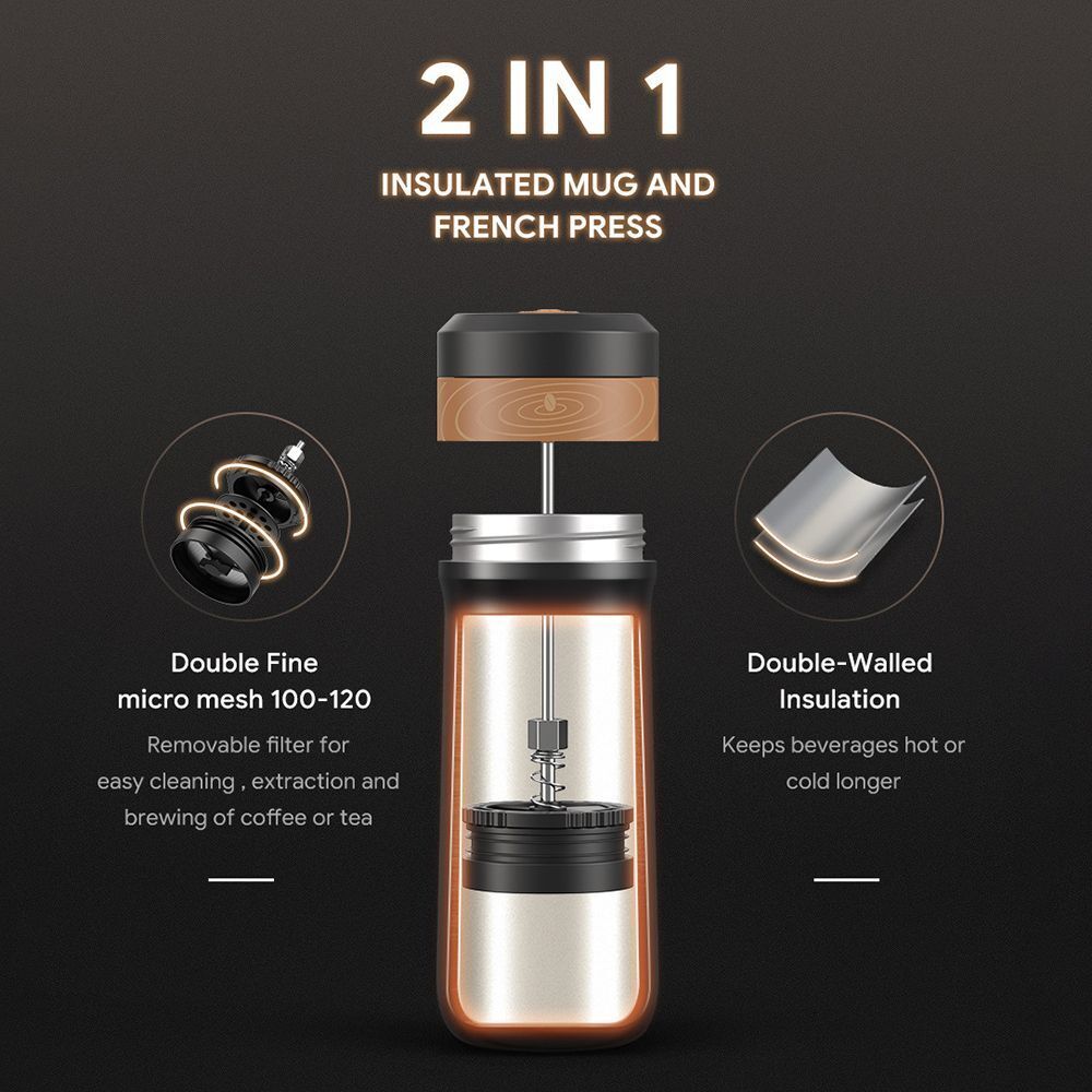 Stainless Steel Espresso Coffee Coffee Maker Tea Maker 320ML French Press