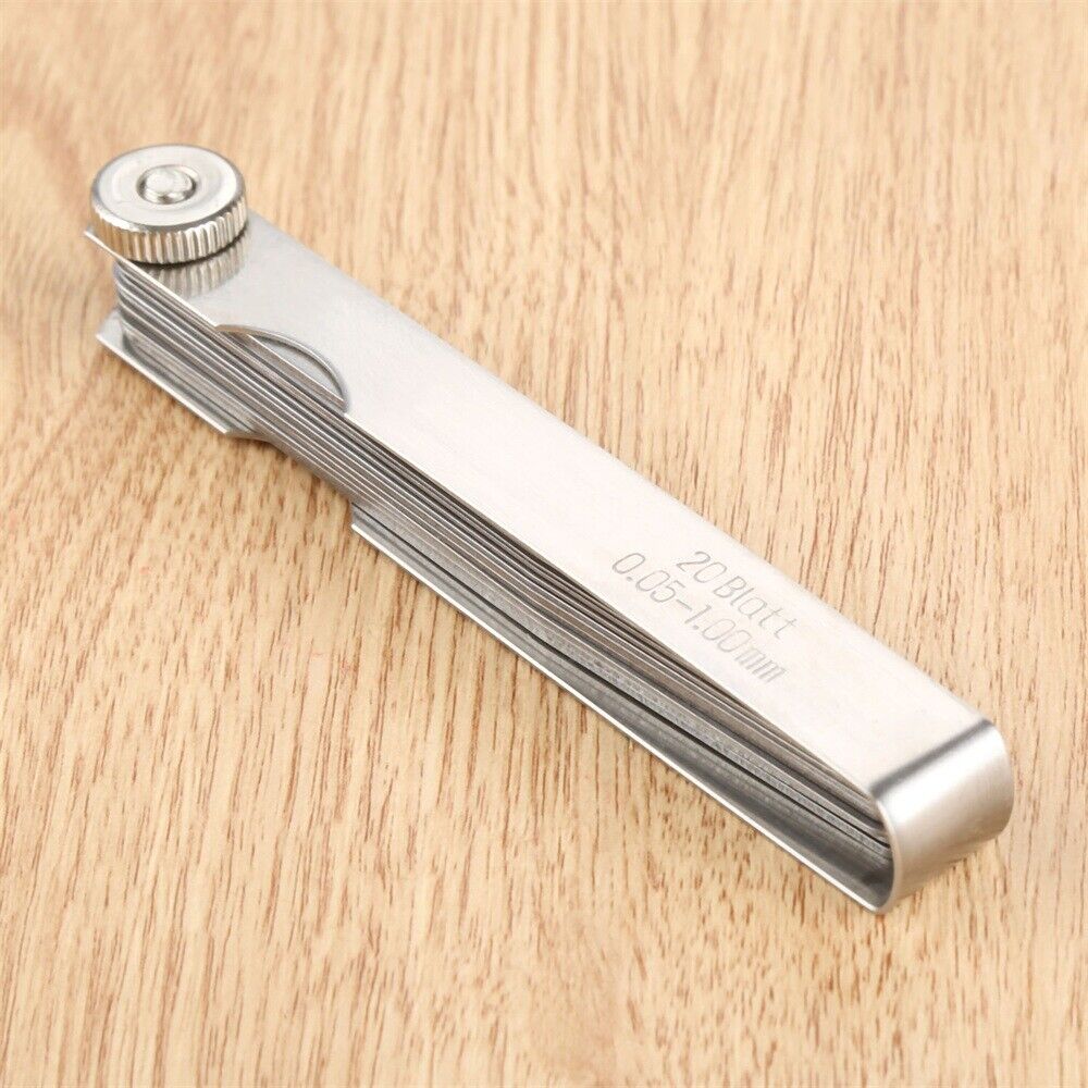 20 Blades Metric 0.05 - 1mm Valve Offset Valve Piston Feeler Gauge Rotary Tool