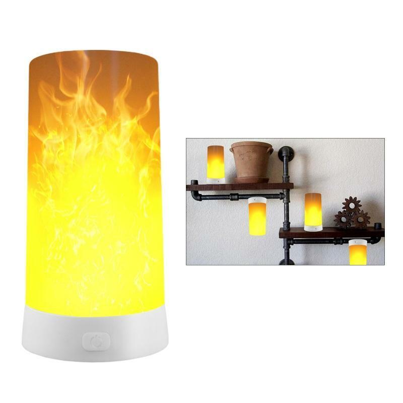 LED Flicker Flame Light Bulb USB Rechargeable Simulated Burning Fire Effect Lamp