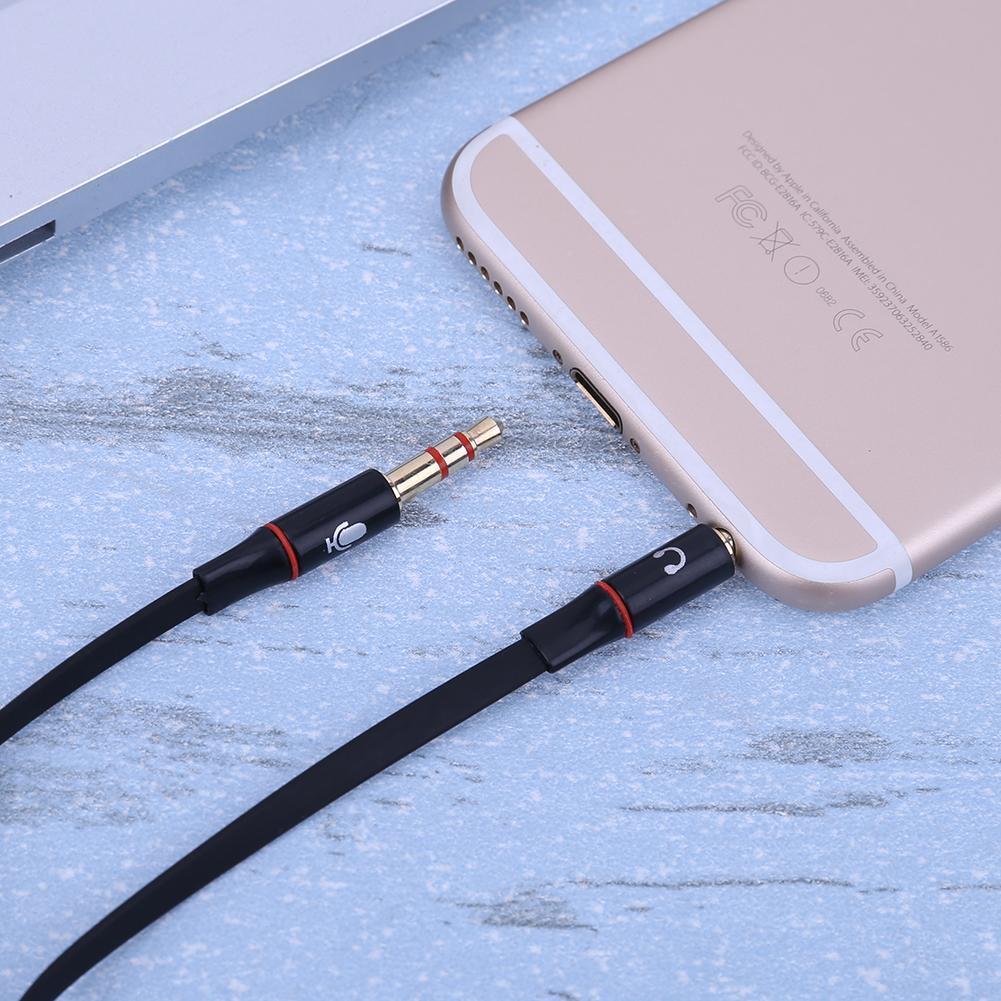 1 Female to 2 3.5mm Male Plug Y Splitter Stereo Mic Audio Adapter Cable