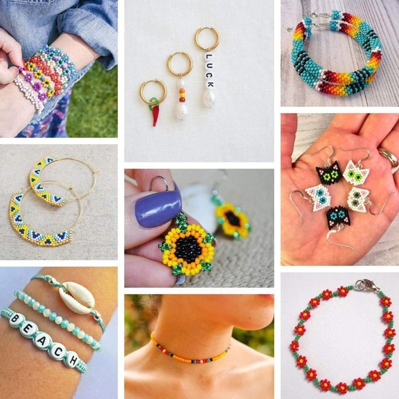 Colorful Necklace Making Beads Kit Multifunctional Acrylic Polymer Clay Beads