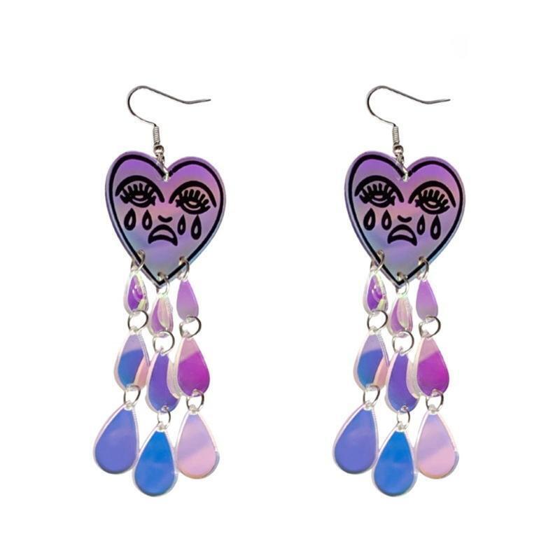 Personalized Teardrop Tassel Earring Valentines Day Exaggerated Dangle Earring