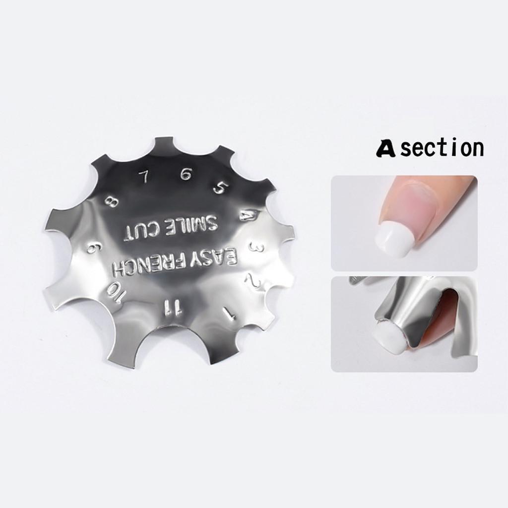 3 Size Nail Art French Tips  Line Trimmer Metal Nail Guide Template