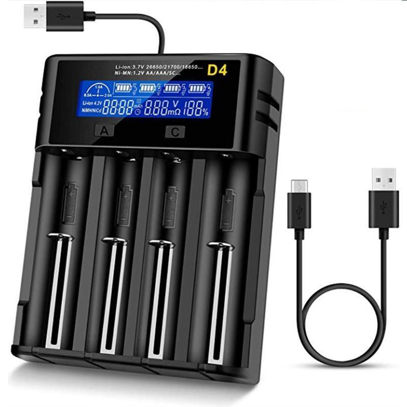Smart Universal Charger LCD Display for Rechargeable Batteries18650/20700/21700