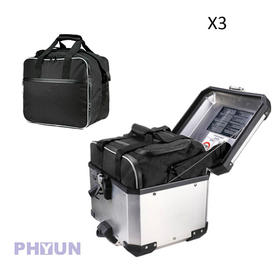 3x Side Rear Top For BMW R1200GS Adventure Black Cases Bags Adjustable Inner Bag