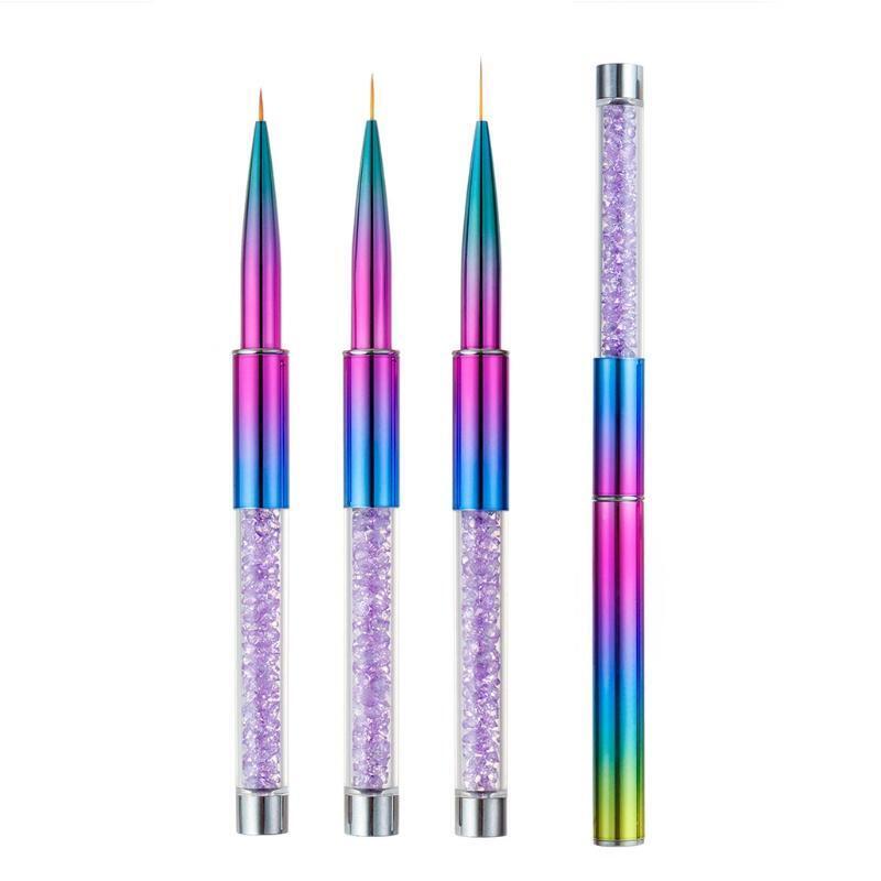 Nail Pen Metal Handle Nail Art Lines Brushes UV Gel Painting Professional Set