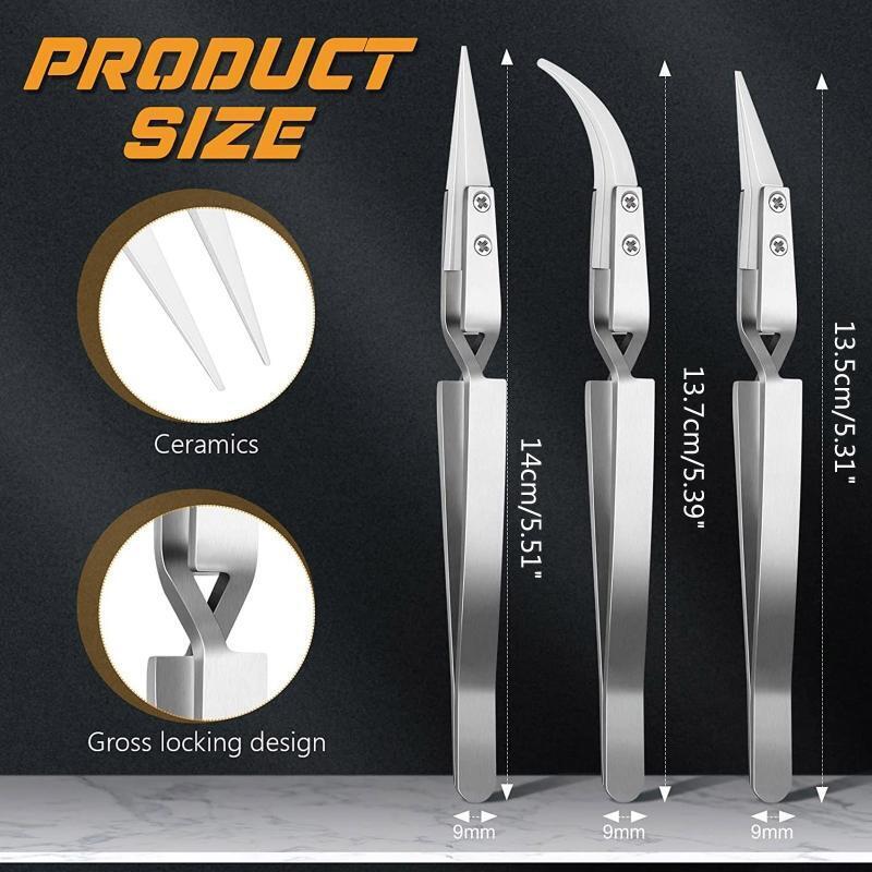Precision Ceramic Reverse Tweezers Stainless Steel Tweezers Cross Lock Tweezers