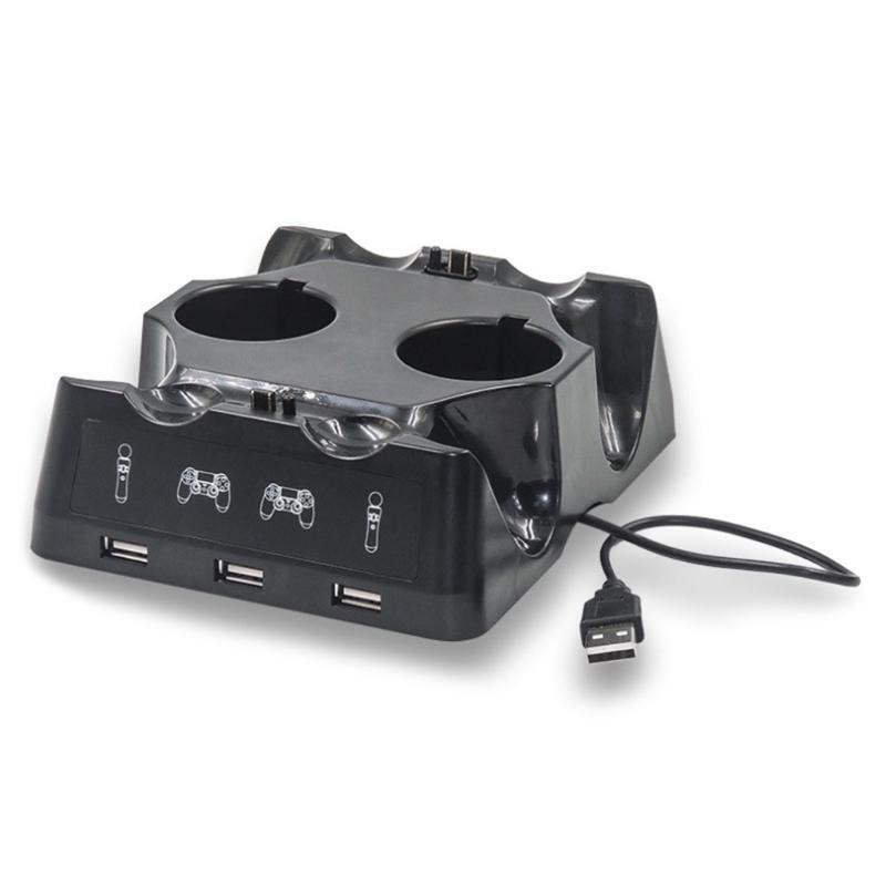 Safe Charging Stand for PS4/PS Move Controllers 4 in 1 Game Handle Charger