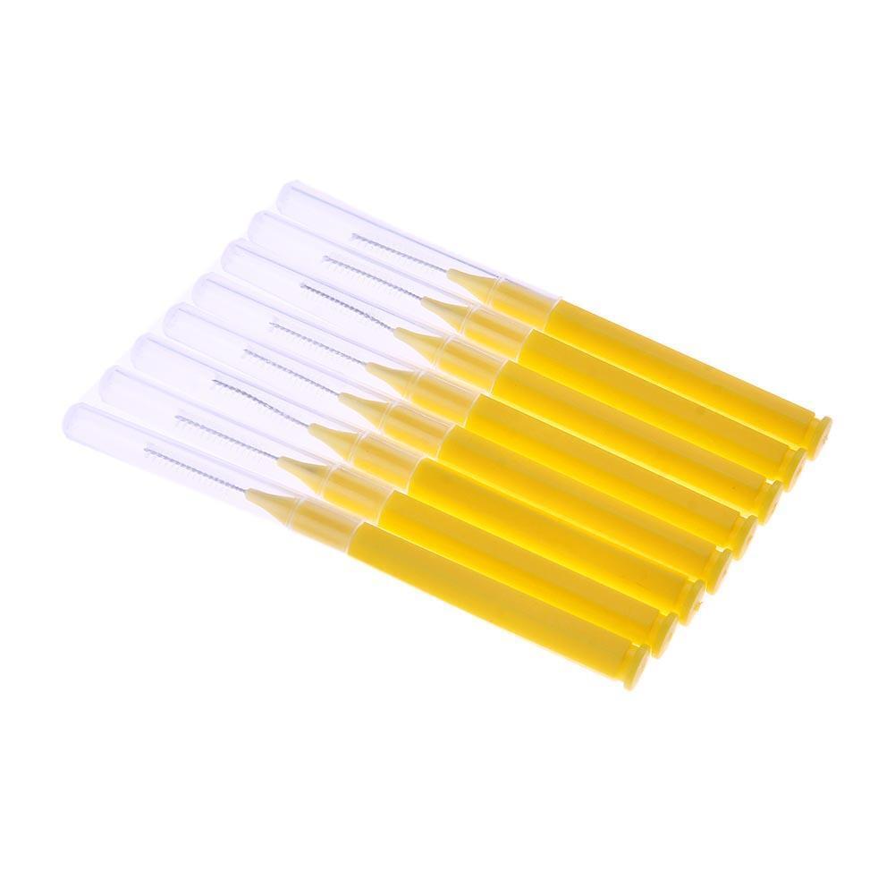 8pcs/Pack I Type Interdental Brushes Dental Cleaning Massage Tool(Yellow)