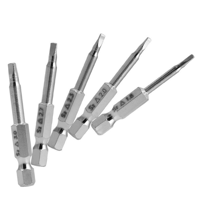 New 5 Pcs Magnetic Triangle Head Screwdriver Bits S2 Steel 1/4 Hex Shank 50mm