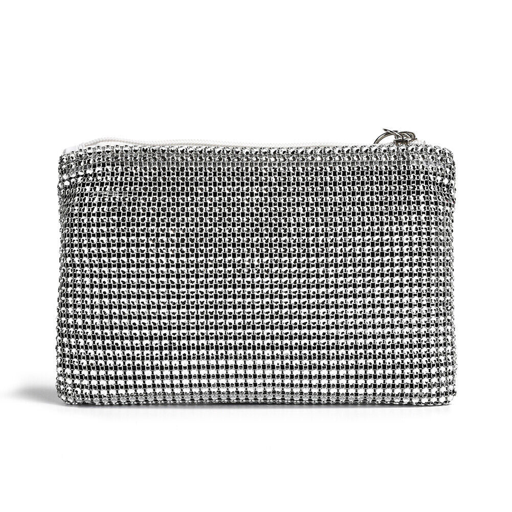 Fashion Women Rhinestone Wallet Wristlet Bag Ladies Glitter Pouch Purse