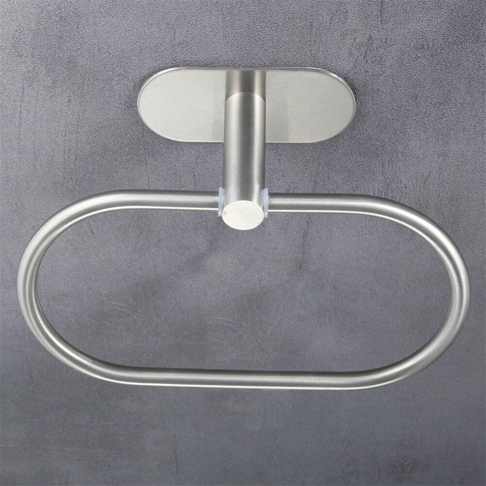 Bathroom Towel Ring Holder Self Adhesive Rack Hanger Home Hotel Stainless Steel