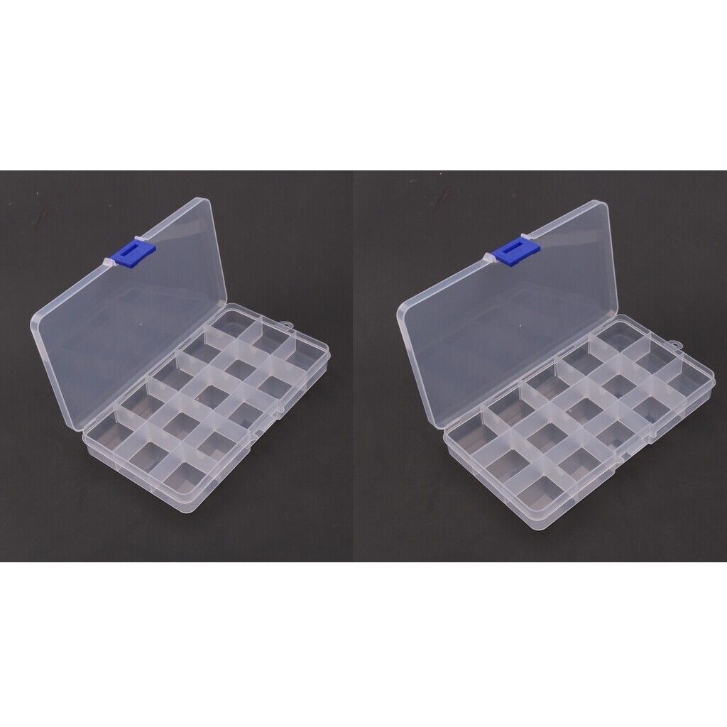 2pcs 15 Grids Plastic Carrying Travel Guitar  Storage Organizer