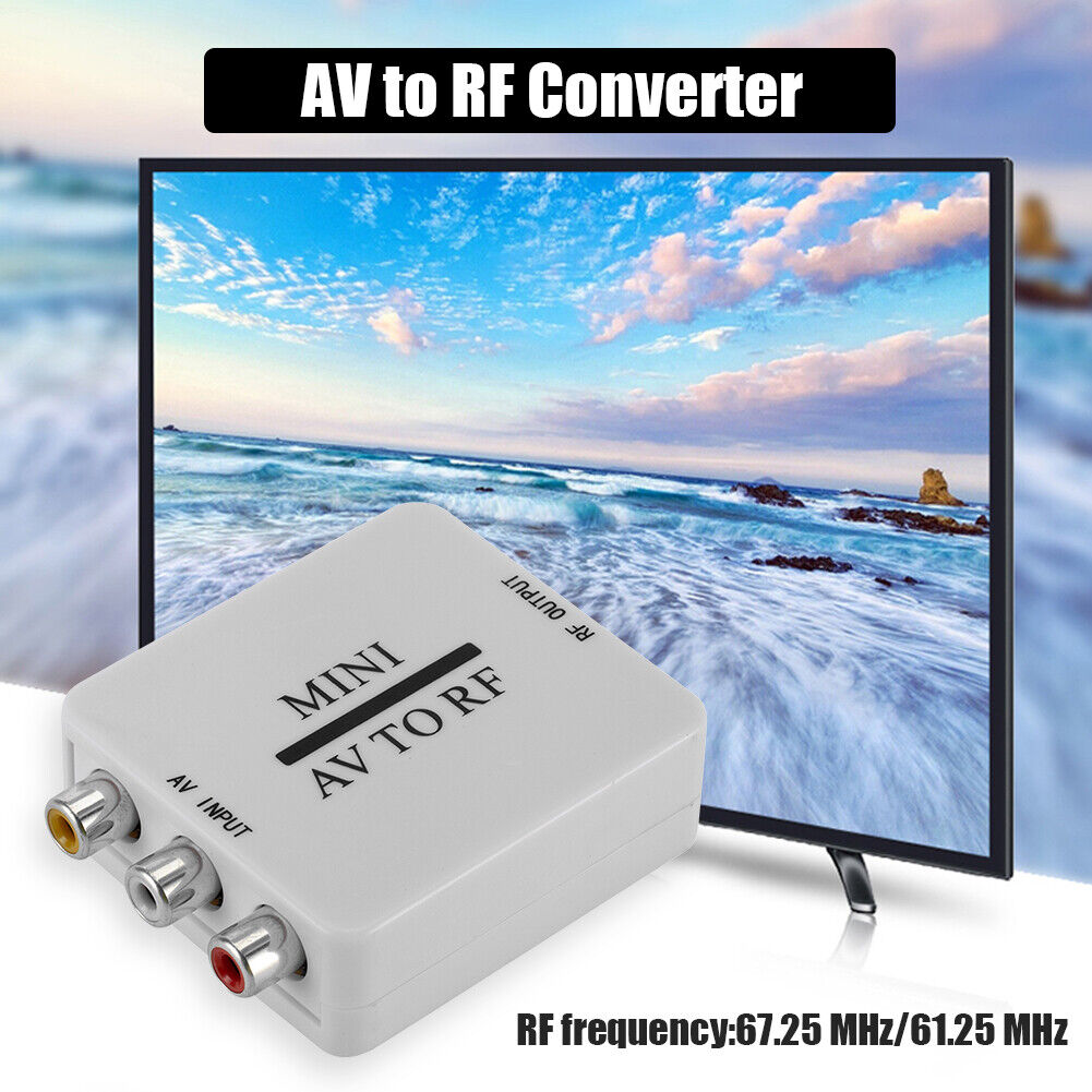 AV To RF Video Converter Mini HD Video Adapter Box Support 67.25/61.25MHz