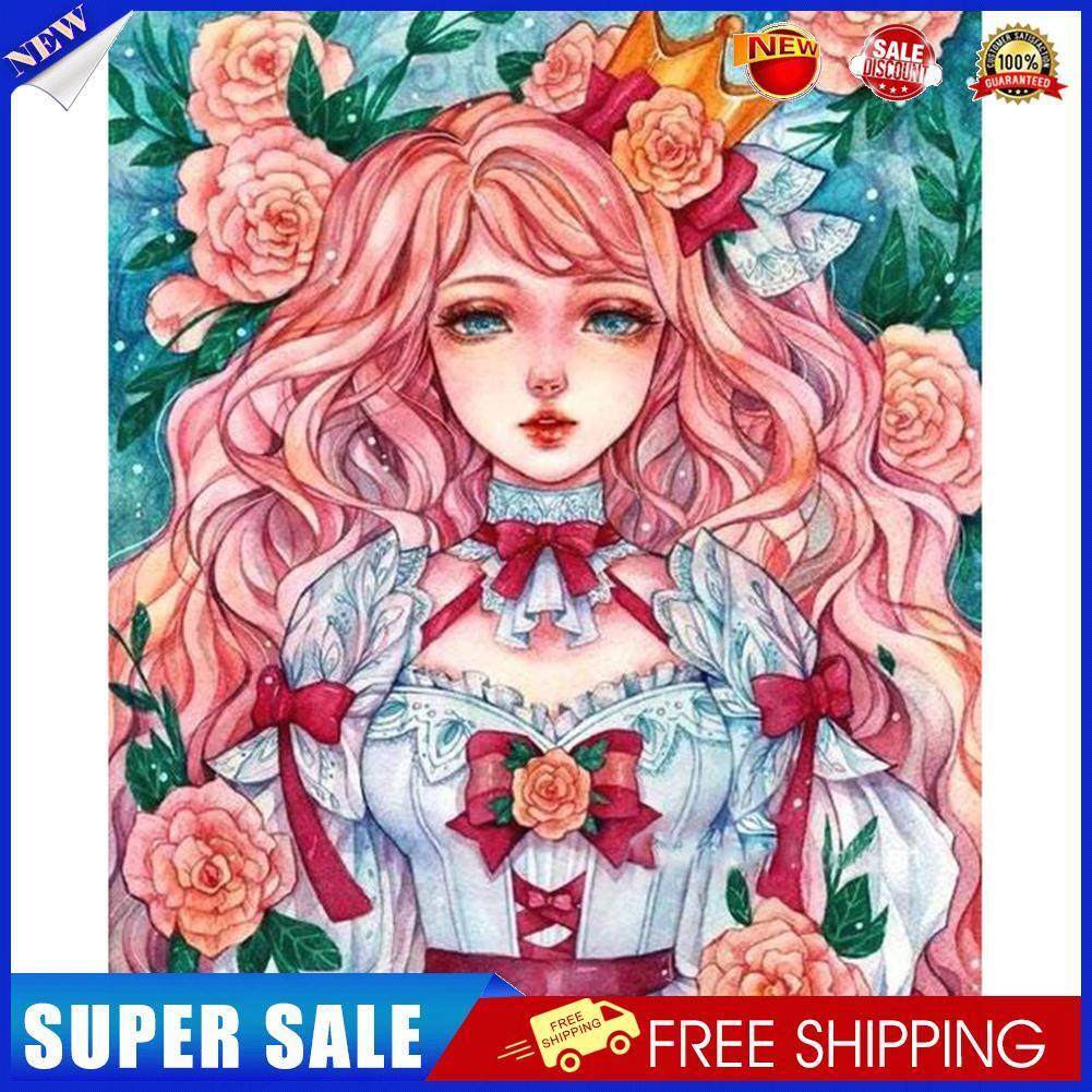 Girl Flowers 5D DIY Full Drill Diamond Painting Rhinestone Wall Art (DM293)