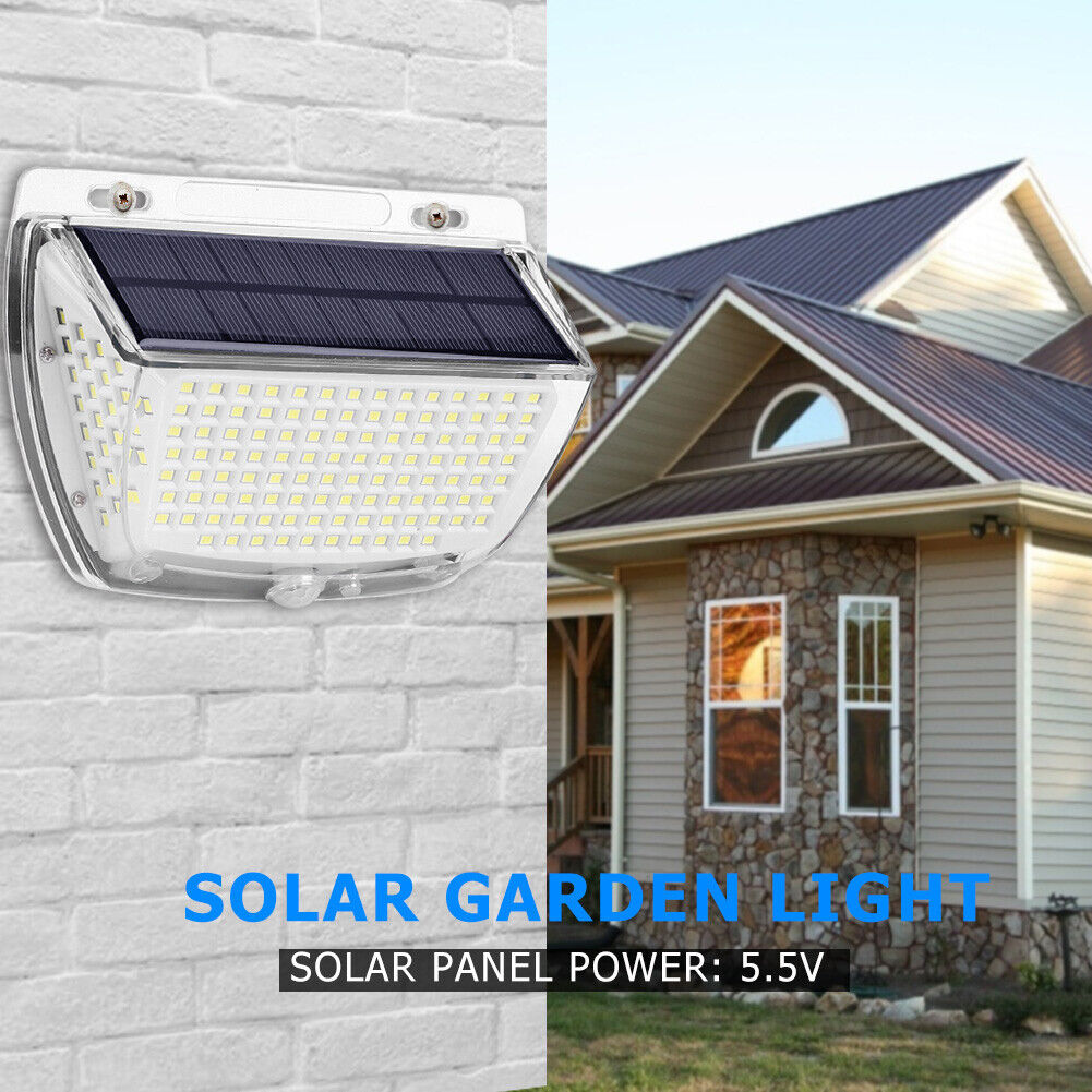 160LED Solar Wall Lamp Waterproof Motion Sensor Outdoor Yard Decor Light