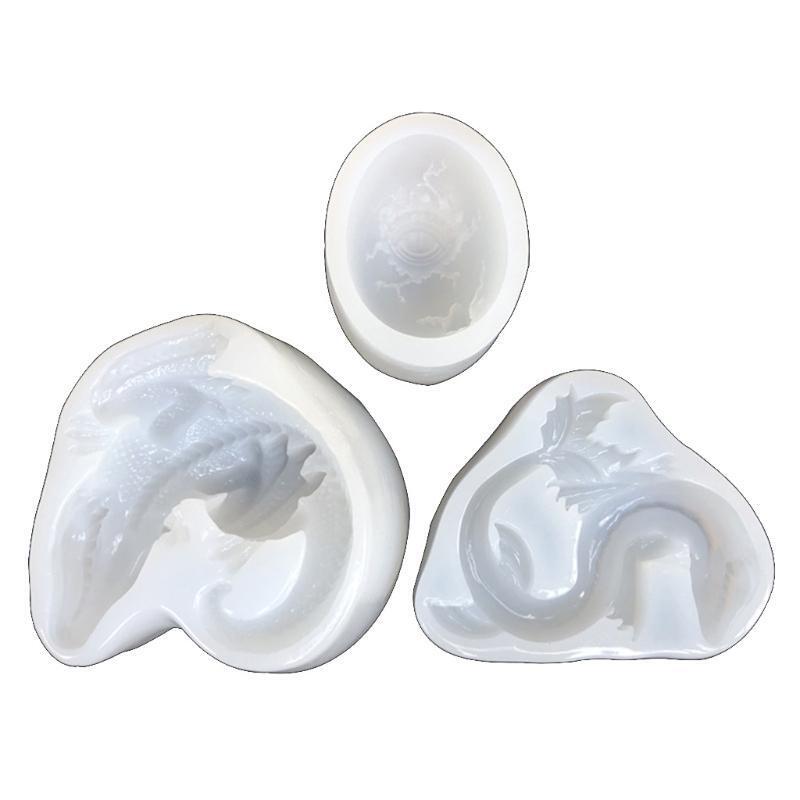 Sleepy Dragon Jurassic Dinosaur Water Dragon Egg Silicone Mold for Diy Crafts