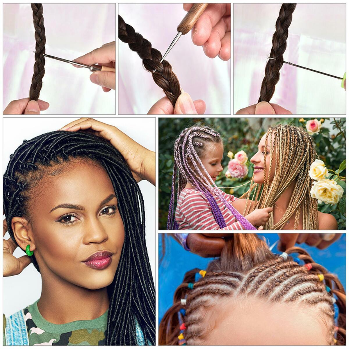 7-Piece Set Dreadlocks Crochet Hooks  Weaving Needle Tool for Braid