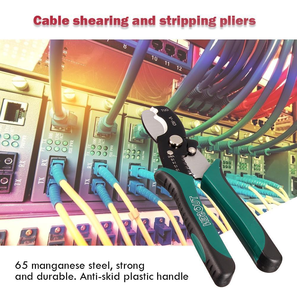 TUOSEN 8 inch Wire Stripper Cable Cutting Scissors Stripping Pliers Cutter