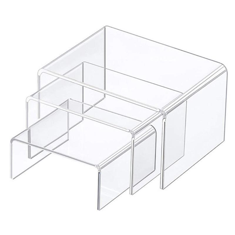 Clear Product Stand Jewelry Display Riser Shelf Showcase Fixtures for Dessert