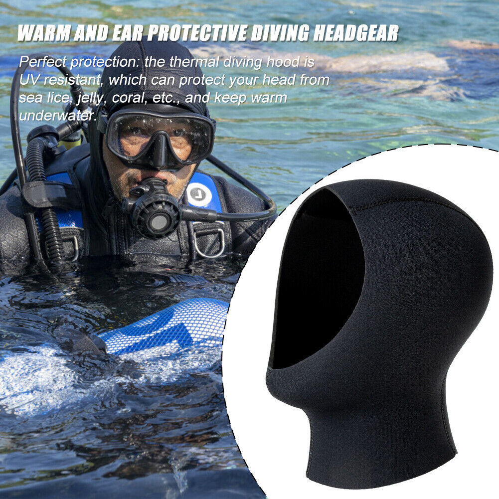 Winter Swim Warm Protect Hair Ear Scuba Diving Cap Shoulder Snorkeling Hat