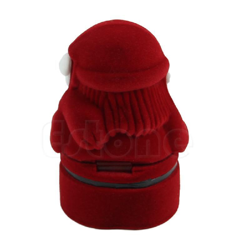 Sweet Santa Claus Ring Earring Ear Stud Storage Case Jewellery Container Box Red