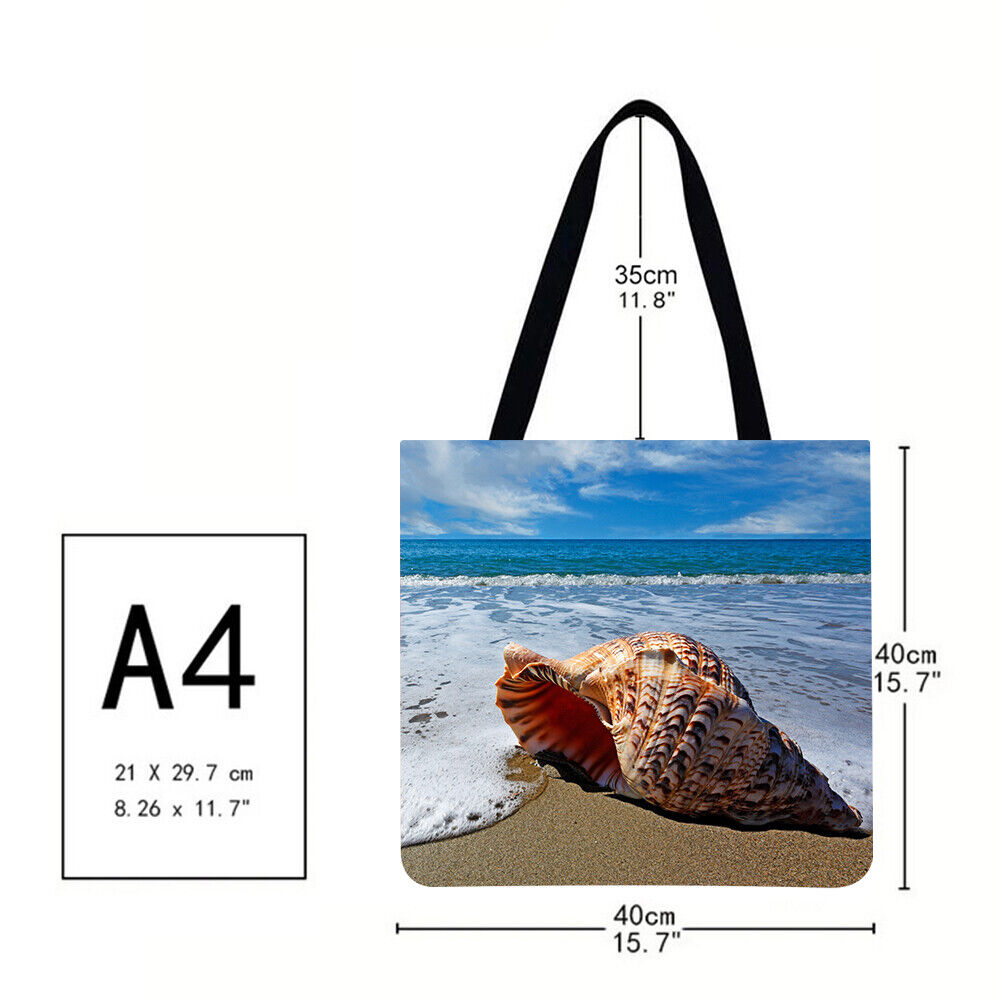 Beach conch Printed Shoulder Shopping Bag Casual Large Tote Handbag