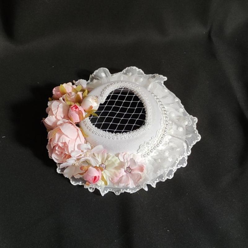 Elegant Flower Hat Shape Hair Barrettes for Children Festival Party Performance